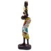 Novelty Statue African Statues Sculpture Art Home Decor Colorful Dress Standing Lady, Best Décor Collectible Art Piece 9" Inches Tall, Flower Dress Tropical, Decorative Black Figurines (Set of 2)