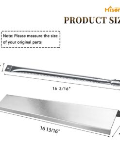 Alternative view of Hisencn Grill Replacement Parts for Brinkmann 810-1750-s, 810-1751-S, 810-3551-0 Gas Grill Models, Stainless Steel Grill Burner, Heat Plates, Crossover Tube for Brinkmann 5 Burner Gas Grill