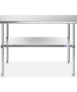 GRIDMANN Stainless Steel Work Table 48 x 24 Inches, NSF Commercial Kitchen Prep Table with Under Shelf for Restaurant and Home 48 in Long x 24 in Deep 22 51eQR vbuqL