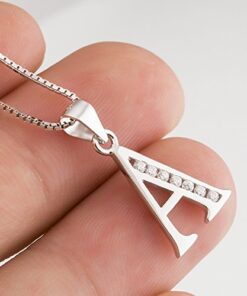 YFN Initial Pendant Necklace Sterling Silver with Cubic Zirconial 26 Letter Alphabet Jewelry Gifts for Mom Women Teen Girl Alphabet A 10 51eXECb8rWL