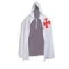 BLESSUME Medieval Templar Knight Cloak White Cape Halloween Costume Robe