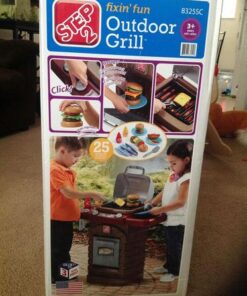 Step2 Fixin' Fun Outdoor Grill | Plastic Toy Grill & Play Food | Pretend Play Grilling Set, Brown (85317) 16 51ehgwVvzZL 1