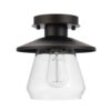 Globe Electric 64846 1-Light Semi-Flush Mount Ceiling Light, Oil Rubbed Bronze, Clear Glass Shade, Ceiling Light Fixture, Bedroom Lights for Ceiling, Dining Light Fixture, Bulb Not Included Oil-Rubbed Bronze 42 51ei6iLqp6L