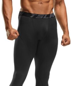 TSLA 1 or 2 Pack Men's Thermal Compression Pants, Athletic Sports Leggings & Running Tights, Wintergear Base Layer Bottoms X-Small 2pack Dim Tights Black/Black 16 51eibga8StL 3