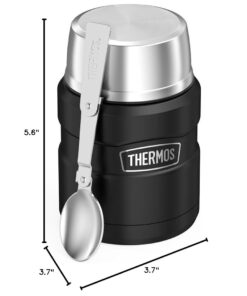 THERMOS Stainless King Vacuum-Insulated Food Jar with Spoon, 16 Ounce, Matte Black 29 51eid mTeL