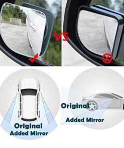 Fan Shape 360 Degree Rotate Sway Adjustabe Blind Spot Mirrors, Ampper HD Glass Convex (Low Curvature) Frameless Stick On Lens (Pack of 2) Pack of 2 30 51ejZPuszL