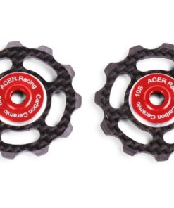 One Pair ACERFiber Carbon Fibre Jockey Wheels with Ceramic Ball Bearings for 10 Speed Derailleurs