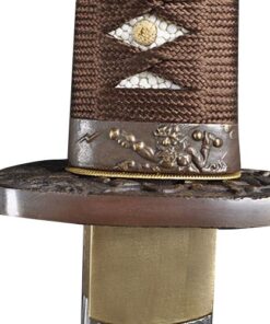 Handmade Sword - Samurai Katana Sword, Battle Ready, Hand Forged, 1045 Carbon Steel, Heat Tempered, Full Tang, Sharp, Wooden Scabbard Raijin Tsuba 12 51eyO n4QfL