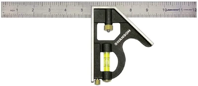 Catalog 9 Swanson Tool Co TC132 12-Inch Combo Square with Cast Zinc Body, Stainless Steel Ruler and Brass Bolt 12 Inch