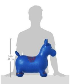 AppleRound Horse Bouncer with Hand Pump, Inflatable Space Hopper, Ride-on Bouncy Horse (Blue) Blue 22 51f50JcI6tL