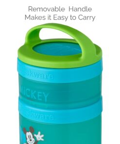 Whiskware Disney Stackable Snack Containers for Kids and Toddlers, 3 Stackable Snack Cups for School and Travel, Mickey and Pluto Mickey & Pluto 12 51f7hc3xesL