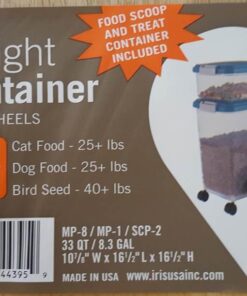 IRIS USA 33qt + 12qt Airtight Pet Food Container Combo with Scoop, Blue Moon Blue Moon/Clear 31 51fAKAjaocL
