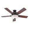Hunter Fan Company, 53250, 52 inch Pro's Best New Bronze Ceiling Fan with LED Light Kit and Pull Chain New Bronze finish 11 51fBYoO zlL