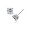 Amazon Collection Sterling Silver Infinite Elements Cubic Zirconia Stud Earrings Platinum Asscher-Cut