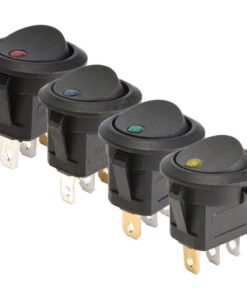 Alternative view of ESUPPORT 20 X Car Boat Rocker Round Dot Toggle LED Switch Blue Red Green Light On/Off 12V 16A 20Pcs