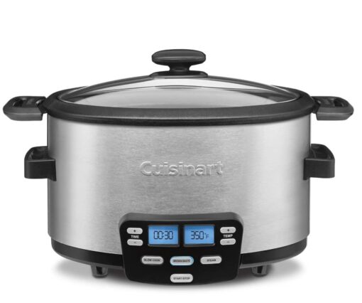 Cuisinart MSC-400 3-In-1 Cook Central 4-Quart Multi-Cooker: Slow Cooker, Brown/Saute, Steamer, Silver