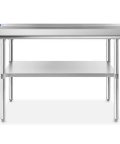 GRIDMANN Stainless Steel Kitchen Prep Table 72 x 30 Inches with Backsplash & Under Shelf, NSF Commercial Work Table for Restaurant and Home 72 in Long x 30 in Deep 18 51fJZ5WJm4L 1