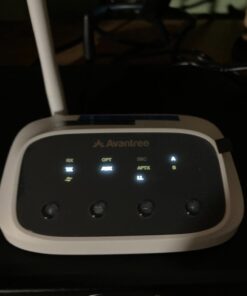 Avantree Oasis B Bluetooth 5.0 Transmitter Receiver for TV, Home Stereo Speakers, Bypass Mode, Class 1 Long Range, LED Indicator, Optical AUX RCA, aptX Low Latency Audio Adapter for 2 Headphones Gray 19 51fJrCO2UiL