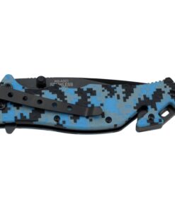 Alternative view of Master USA MU-A001 Series Spring Assist Folding Knife, Black Blade, 4-1/2-Inch Closed Digital Blue Camo
