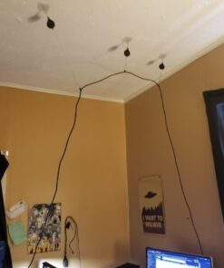 KIWI design VR Cable Management, Ceiling Pulley System fits HTC Vive/Vive Pro/Rift/Rift S Link Cable Compatible with Quest 3/2/Quest/Valve Index VR Accessories (Black, 6 Pack) Black 47 51fTv a6puL