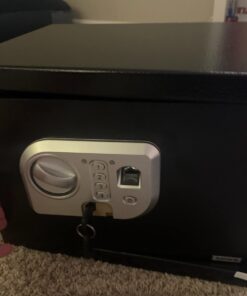 SereneLife Heavy Duty Fireproof Electronic Fingerprint Safe Box-Electronic Lock System with Mechanical Override,Digital Touch Button Control Pad-Includes 2 Keys for Unlocking-Dimension 9.8Dx13.8Wx9.8H 19 51fUqQ2CbSL