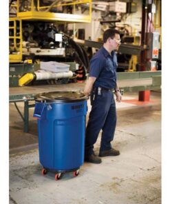 Rubbermaid Commercial Products BRUTE Heavy-Duty Round Trash/Garbage Can, 32-Gallon, Blue, Outdoor Waste Container for Home/Garage/Mall/Office/Stadium/Bathroom 1 Pack 24 51fXpBYXL