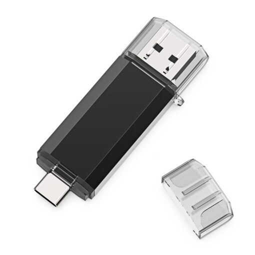 USB C Flash Drive 64GB, 2 in 1 OTG USB 3.0+USB C Memory Stick Dual Type C Flash Drive Thumb Drive Photo Stick Jump Drive for USB-C Smartphones,Tablets, PC, Computers, MacBook, Google Pixel XL, Black 64GB-USB 3.0