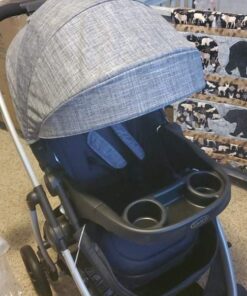 Graco Modes Pramette Travel System, Includes Baby Stroller with True Pram Mode, Reversible Seat, One Hand Fold, Extra Storage, Child Tray and SnugRide 35 Infant Car Seat, Ellington Modes Pramette w/ Infant Pramette Mode 37 51fivN944BL