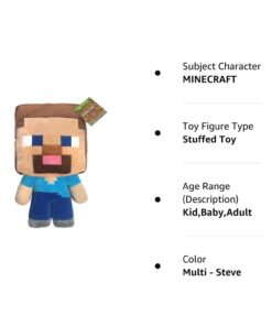Jay Franco Mojang Minecraft Steve Plush Pillow Buddy - Super Soft Polyester Microfiber, 16 inch (Official Product) Multi - Steve 15 51fj8kmF18L