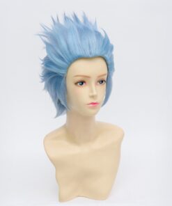 Alternative view of HH Building Cosplay Wig Short Spiky Anime Show Party Costume Hair Wig (Sky Blue) 12 Inch