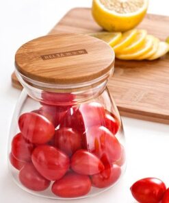 Newerlives Air Tight Storage Jar, Glass Storage Tank with a Natural Bamboo Lid,BPA-Free Eco-Friendly Container Natural Bamboo Lid and Silicone Seal Ring Kitchen Storage Jar(Bamboo, 700ML) 11 51fr6BK556L