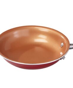 Alternative view of Red Copper 10 inch Pan by BulbHead Ceramic Copper Infused Non-Stick Fry Pan Skillet Scratch Resistant Without PFOA and PTFE Heat Resistant From Stove To Oven Up To 500 Degrees 1