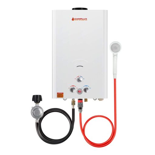 Camplux 16L Outdoor 4.22 GPM Digital Display Propane Gas Tankless Water Heater White