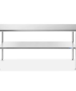Alternative view of GRIDMANN Stainless Steel Work Table 72 x 30 Inches, NSF Commercial Kitchen Prep Table with Under Shelf for Restaurant and Home 72 in Long x 30 in Deep