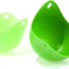 Fusionbrands PoachPod The Original Silicone, Floating Egg Poaching Cup, Green, 2 pack