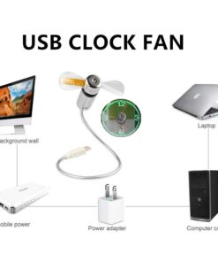 ONXE LED USB Clock Fan with Real Time Display Function,Stocking Stuffers for Men Christmas Gadgets,1 Year Warranty (Clock 19 51fyaLivtVL