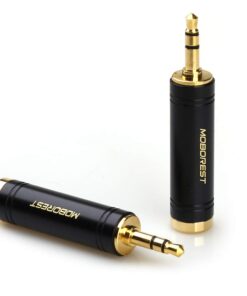 MOBOREST 3.5mm M to 6.35mm F Stereo Pure Copper Adapter, 1/8 Inch Plug Male to 1/4 Inch Jack Female Stereo Adapter, Can be Used for Conversion Headphone adapte, amp adapte, Black Fashion 2-Pack BLACK-2PCS 12 51g etpi48L