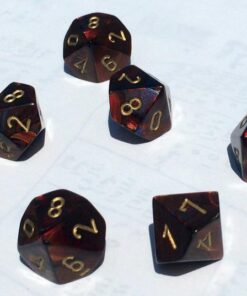 Chessex Dice Sets: Scarab Blue Blood with Gold - Ten Sided Die d10 Set (10) - 27219 12 51g9BEpcocL
