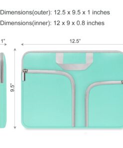HESTECH Chromebook Case,11.6-12.3 Laptop Sleeve Neoprene Computer Handbag Protective Cover for 13 inch MacBook Air/Pro M2/M1 Acer R11/Spin 311/HP Stream/Samsung/Surface /7+/6/5/4/3/Go 12.4" Mint Green 11.6"-12.5-12.9 Inch Hot Teal 31 51gBdl5SSYL