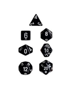 Alternative view of Chessex Dice: Polyhedral 7-Die Opaque Dice Set - Black with White