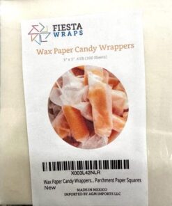 Wax Paper Candy Wrappers for Caramels (300 Pcs 5 x 5 inches) - Wax Paper Sheets for Candy - Twisting Wax Paper Caramel Wrappers - Pre Cut Parchment Paper Squares - Hamburger Patty Paper Squares 28 51gNLEC6crL