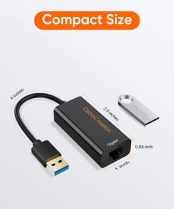 USB to Ethernet Adapter, CableCreation USB 3.0 to 10/100/1000 Gigabit Wired LAN Network Adapter Compatible with Nintendo Switch, Windows, MacBook, macOS, Mac Pro Mini, Laptop, PC and More Black 1Pack 29 51gQiDFZK5L