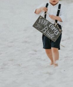 Primitives by Kathy 26915 Chalk Art Wedding Hanging Sign, 12 x 6-Inches, Here Comes the Bride 33 51gSbVQvdCL