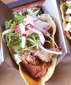 Pack of 4 - Stainless Steel Taco Holder Stand - Truck Tray Style - Each Rack Holds Up to 3 Tacos - Oven, Grill & Dishwasher Safe - Size 8" x 4" x 2" 4 Pack 28 51gTMwzXZoL