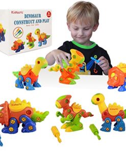 Kidtastic Dinosaur Toys, 106 pcs Take Apart Stem Learning Toys with Screwdriver, Ages 3-6 Year Kids Birthday Gift, Fun Construction for Boys and Girls - Build a Dinosaur, 3 yr Old Toddler Toys 28 51gUnEIXA9L