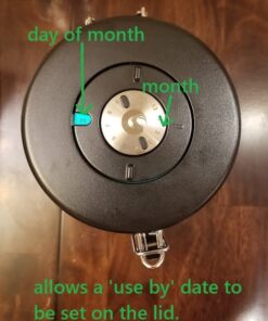 Coffee Gator Stainless Steel Canister - Large 22oz, Silver Coffee Grounds and Beans Container with Date-Tracker, CO2-Release Valve, and Measuring Scoop - Ideal Coffee Lovers Gifts for Her Gray with Green 51 51gViE6swRL