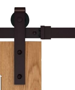 TMS 6.6 FT Country Dark Coffee Steel Sliding Barn Wood Door Hardware Antique 6.6 FT (79") 29 51gVu67v92L