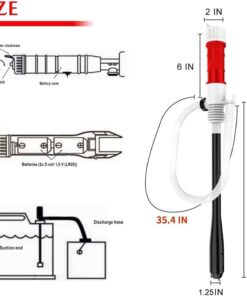 Alternative view of S&L-Winyer Battery-Operated Liquid Transfer Pump Fuel Transfer Pump For Gasoline 2.2 Gpm Gallons Per Min/Inlet: 16 in Outlet: 35.6 in Black-24IN