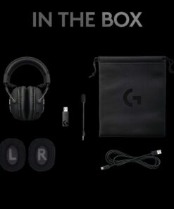 Logitech G PRO X Wireless Lightspeed Gaming Headset with Blue VO!CE Mic Filter Tech, 50 mm PRO-G Drivers, and DTS Headphone:X 2.0 Surround Sound Black Generation 1 37 51gnn MRVXL