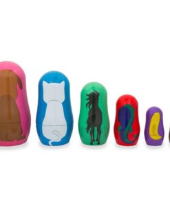 BestPysanky 6 Animals: Dog, Cat, Horse, Fish, Chick, Bunny Plastic Nesting Dolls 4.5 Inches 6 51gpMrTT7yL